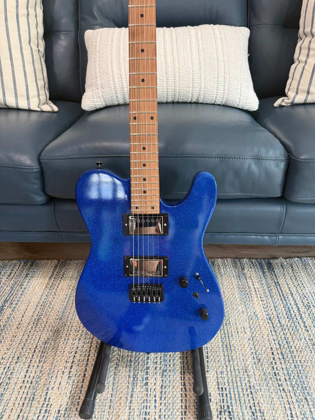 Tidecaster American Standard Blue Sparkle Ozona Guitar Works