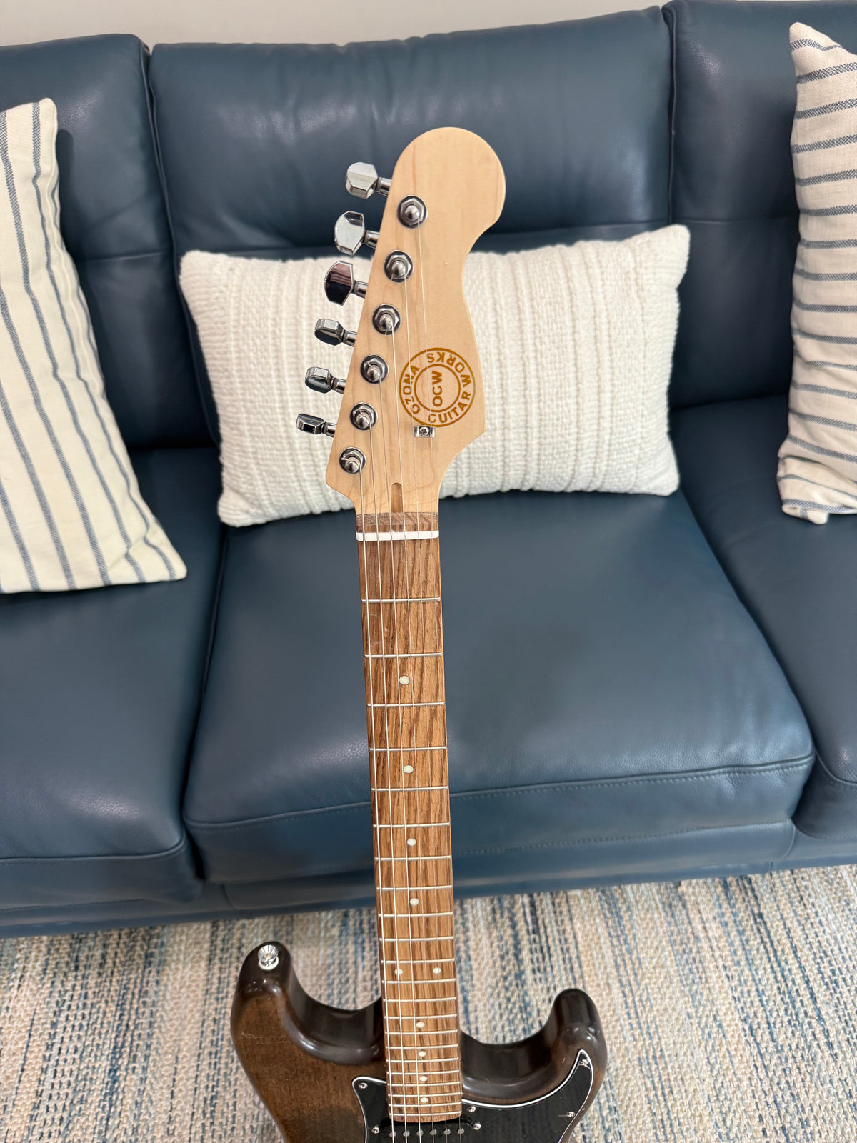 Ozona Guitar Works Suncaster US Aged Series 1-piece brown alder guitar body showing smooth aged finish and natural wood grain