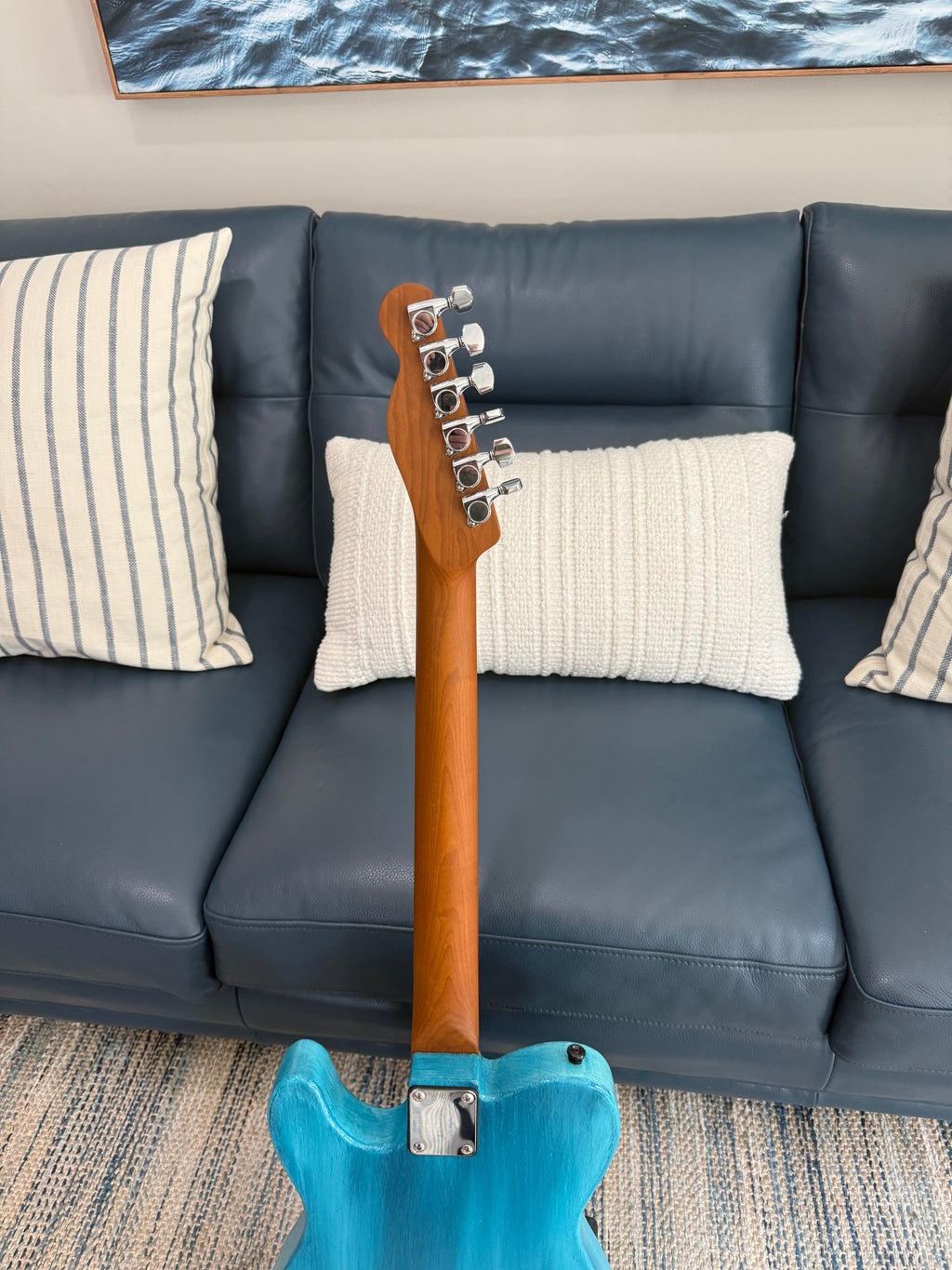 Tidecaster Import Custom Shoped Blue Ocean Paint Ozona Guitar Works