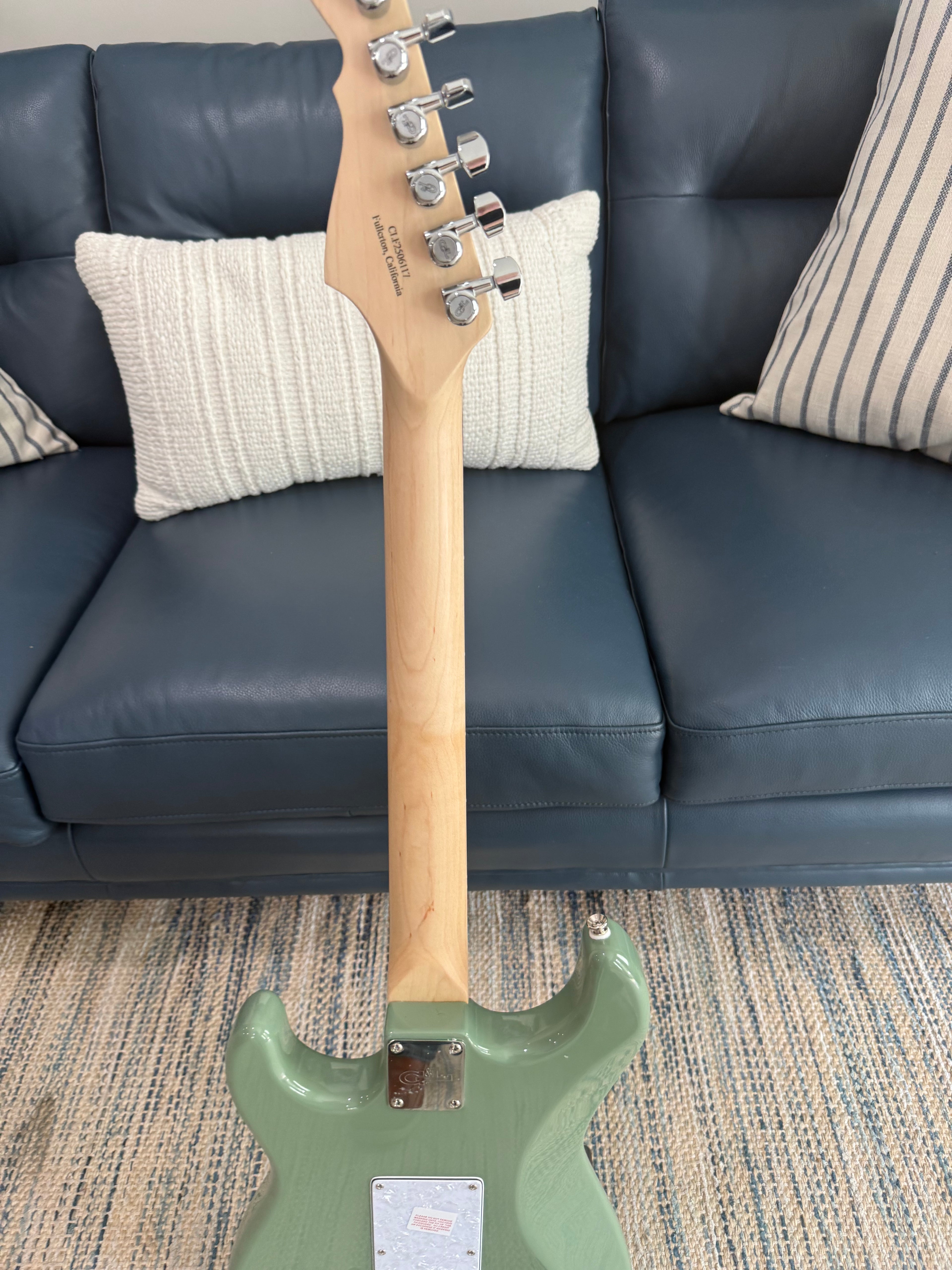 G&L Fullerton Deluxe Legacy HSS Electric Guitar Macha Green
