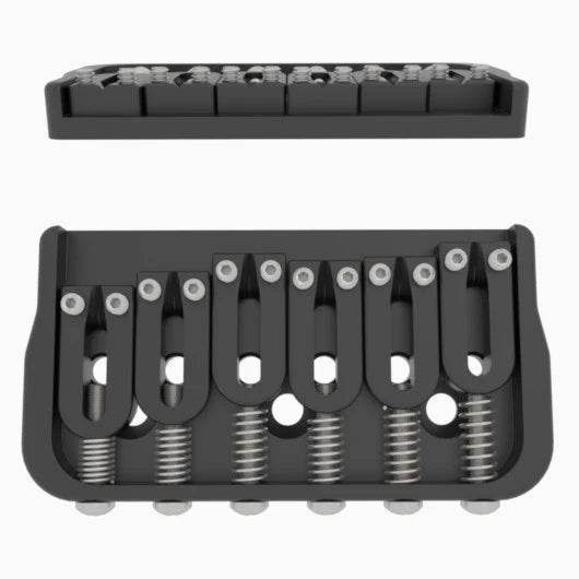Hipshot 41060B 6-String Hardtail Fixed Electric Guitar Bridge .125" - BLACK