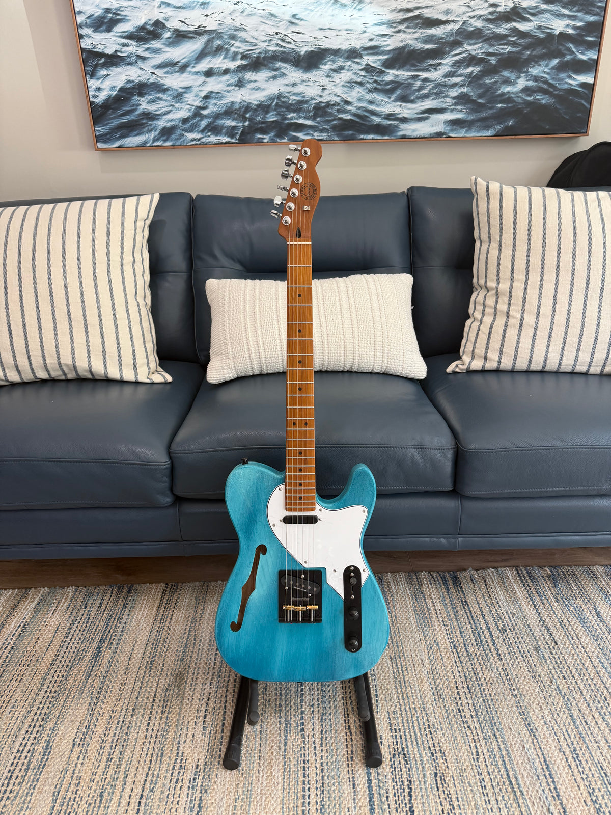 Tidecaster Import Custom Shoped Blue Ocean Paint Ozona Guitar Works