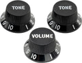 Boutons de contrôle de volume de tonalité Strat Musiclily Ultra Universal pour guitare électrique Fender Strat ST, jeu de 2T1V noirs