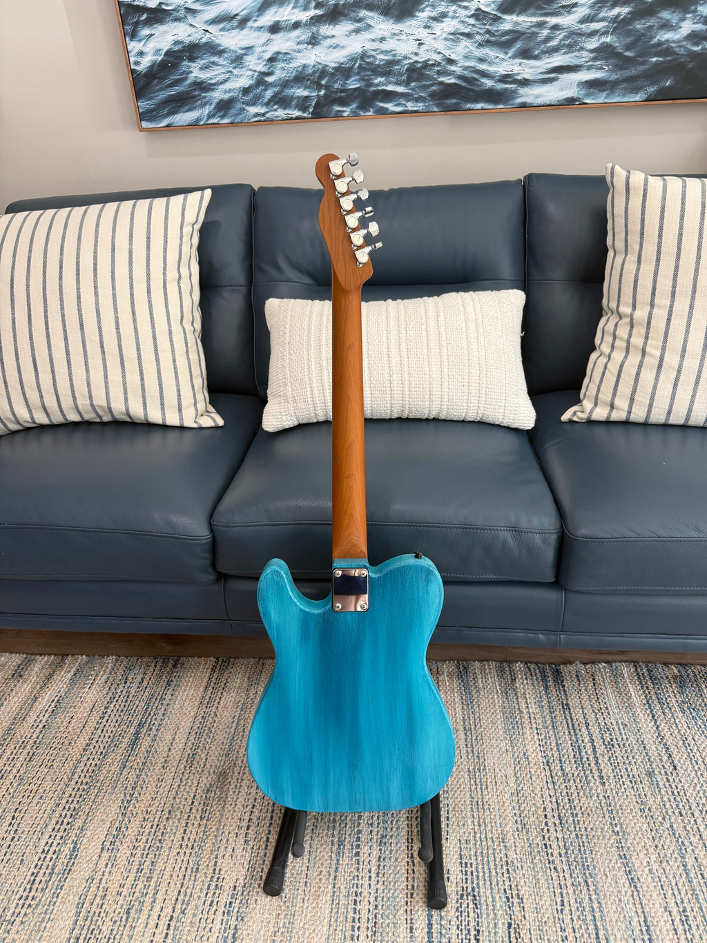 Tidecaster Import Custom Shoped Blue Ocean Paint Ozona Guitar Works