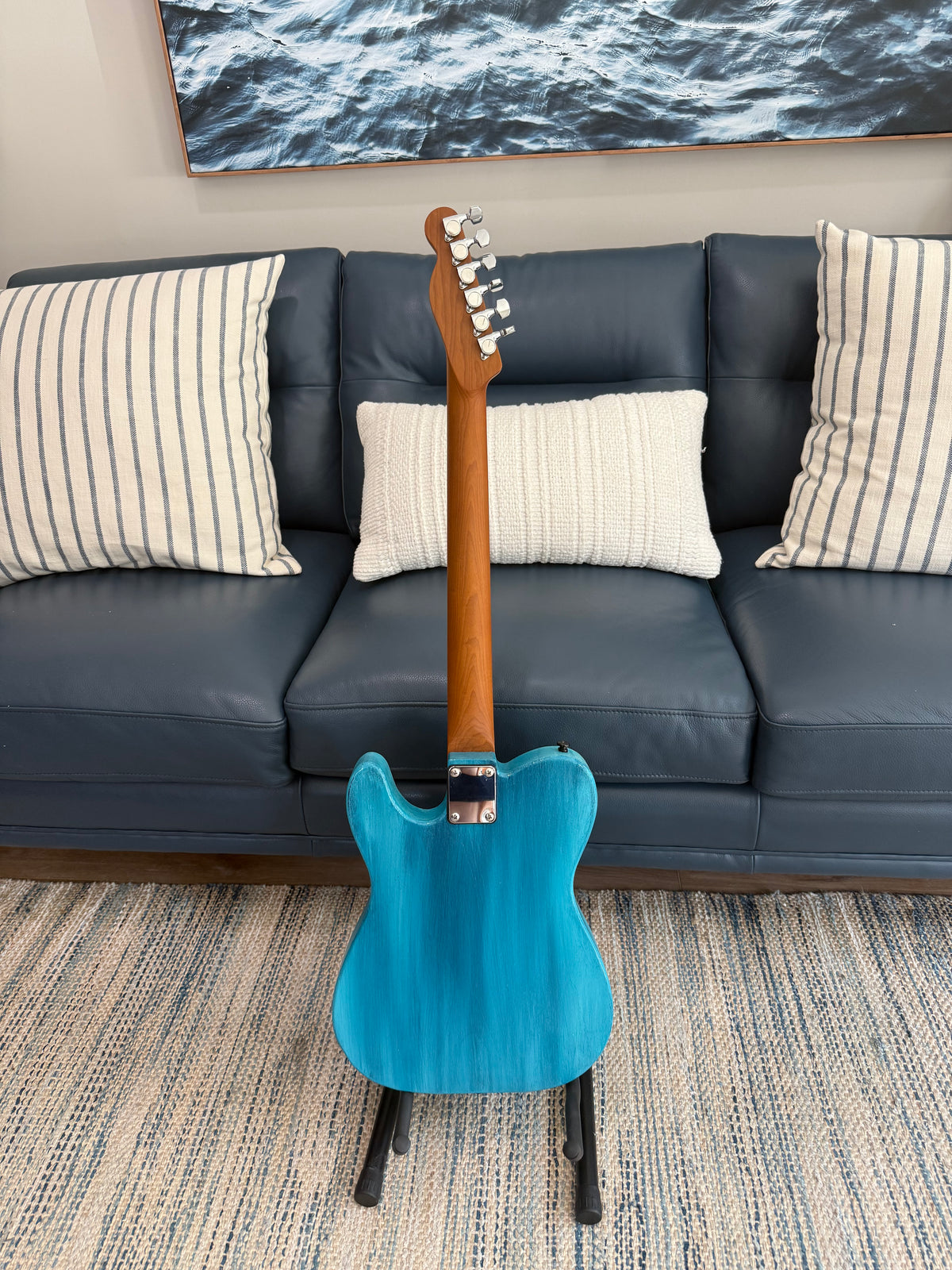 Tidecaster Import Custom Shoped Blue Ocean Paint Ozona Guitar Works