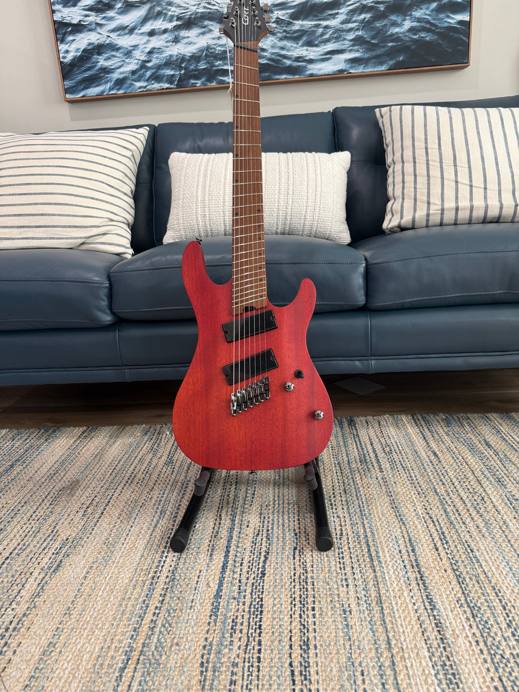 KX Series Multi-Scale 7-String Electric Guitar, Open Open Pore Mahogany