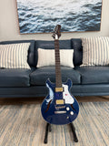 Harmony Standard Comet Electric Guitar w/Case, RW FB, Midnight Blue