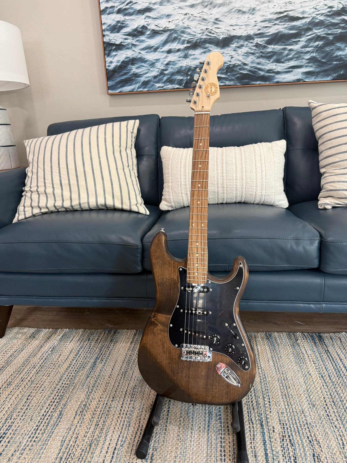 Ozona Guitar Works Suncaster US Aged Series 1-piece brown alder guitar body with aged finish and natural wood grain visible.