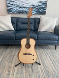 Used Fender Highway Series dreadnought acoustic electric guitar with mint condition finish, featuring natural wood body and built-in electronics.