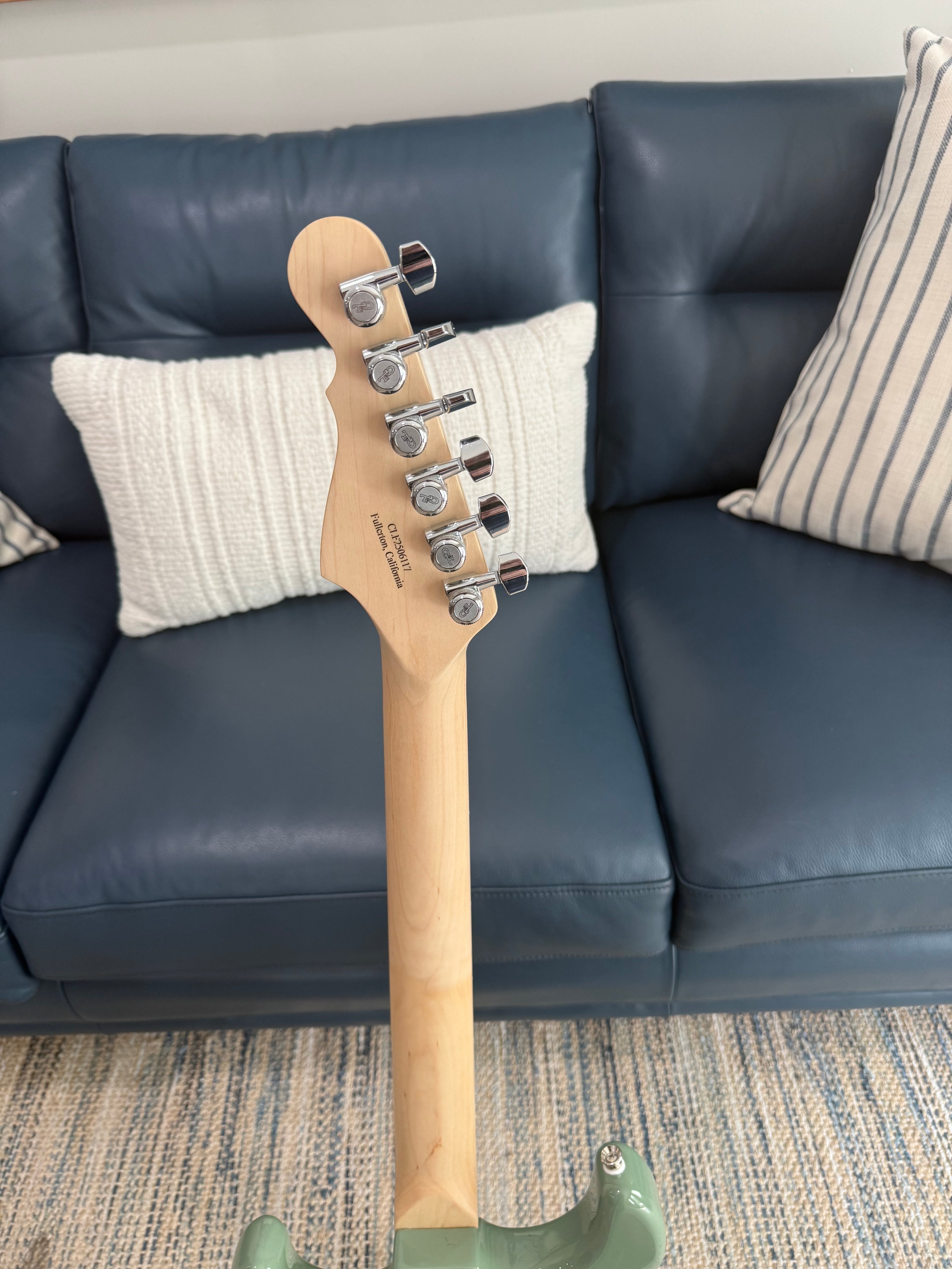 G&L Fullerton Deluxe Legacy HSS Electric Guitar Macha Green