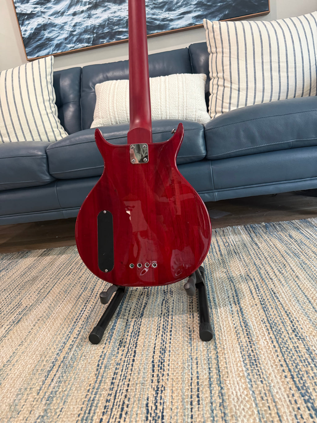 Basse électrique Washburn SB4R Wing Series Scavenger, rouge transparent