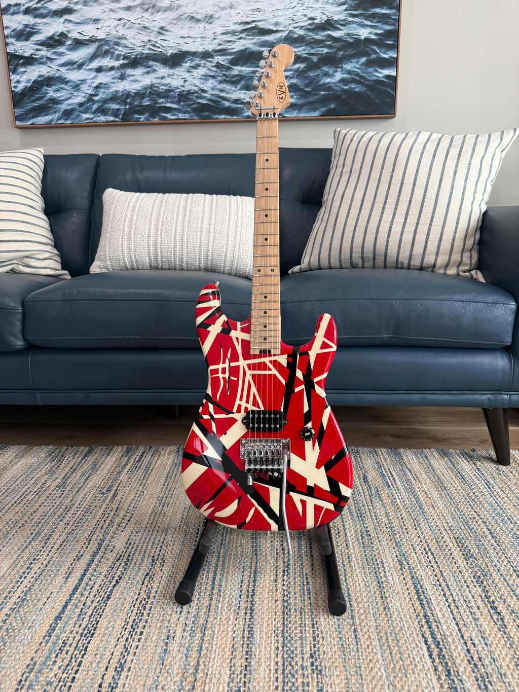 EVH Striped Series Electric Guitar Red/Black/White