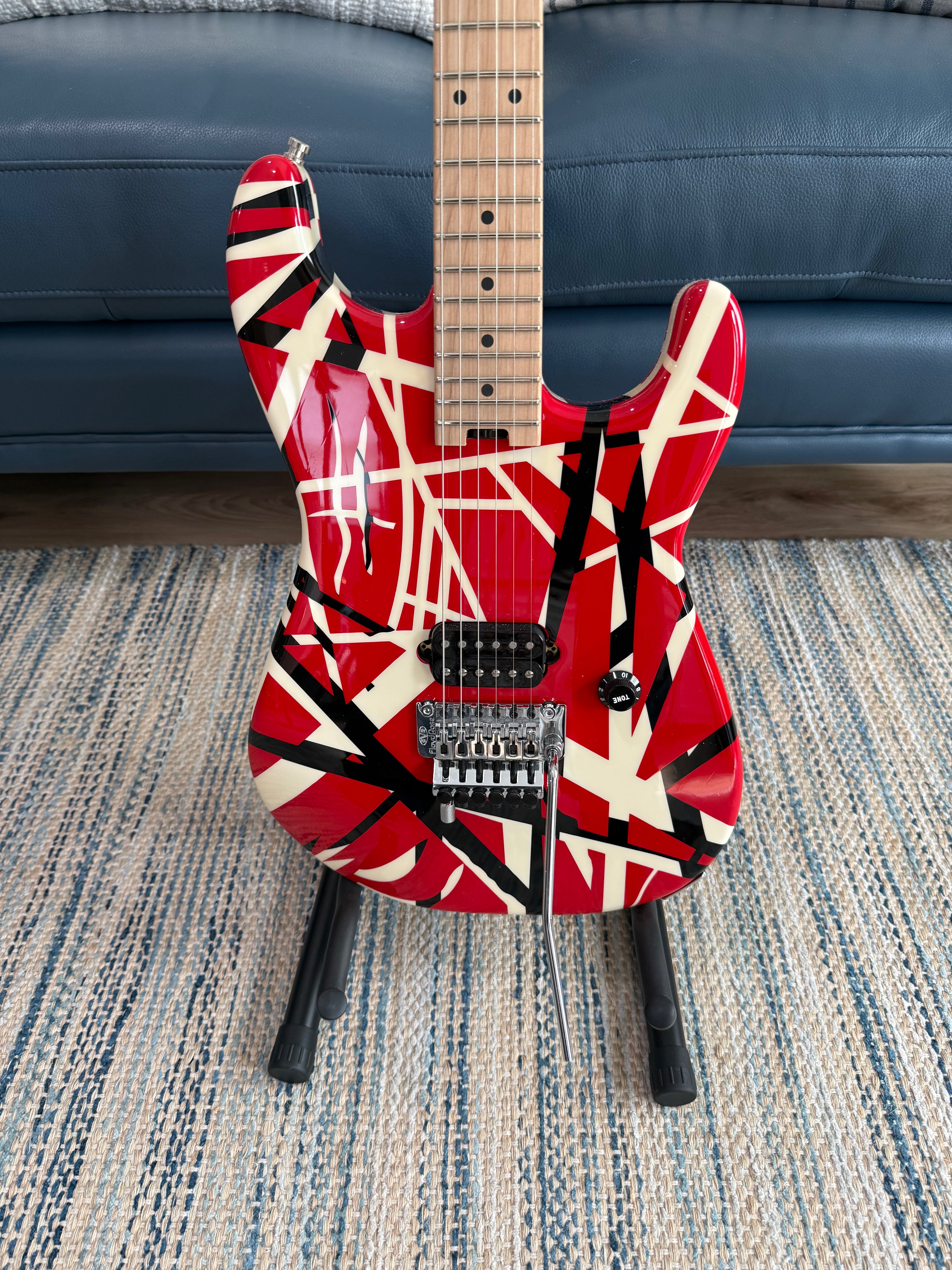 EVH Striped Series Electric Guitar Red/Black/White