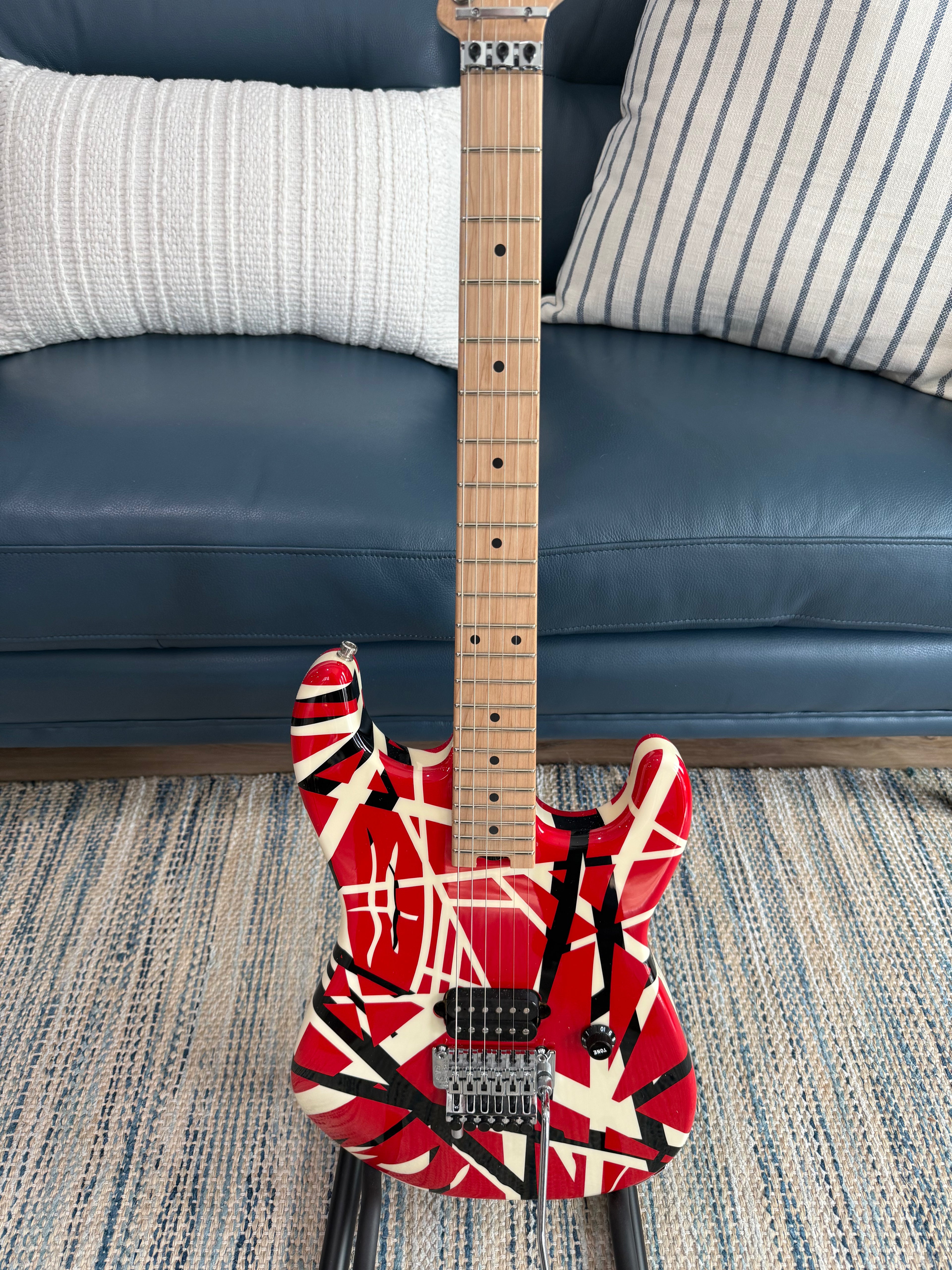 EVH Striped Series Electric Guitar Red/Black/White