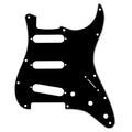 Musiclily Pro SSS 11-Hole Strat guitar pickguard in black, 3-ply for Fender USA/Mexican Standard Strat guitars, modern style.