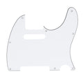Musiclily Pro 8 Hole Tele Guitar Pickguard for USA/Mexican Made Fender Standard Telecaster Modern Style, 1/3/4 Ply 3ply White