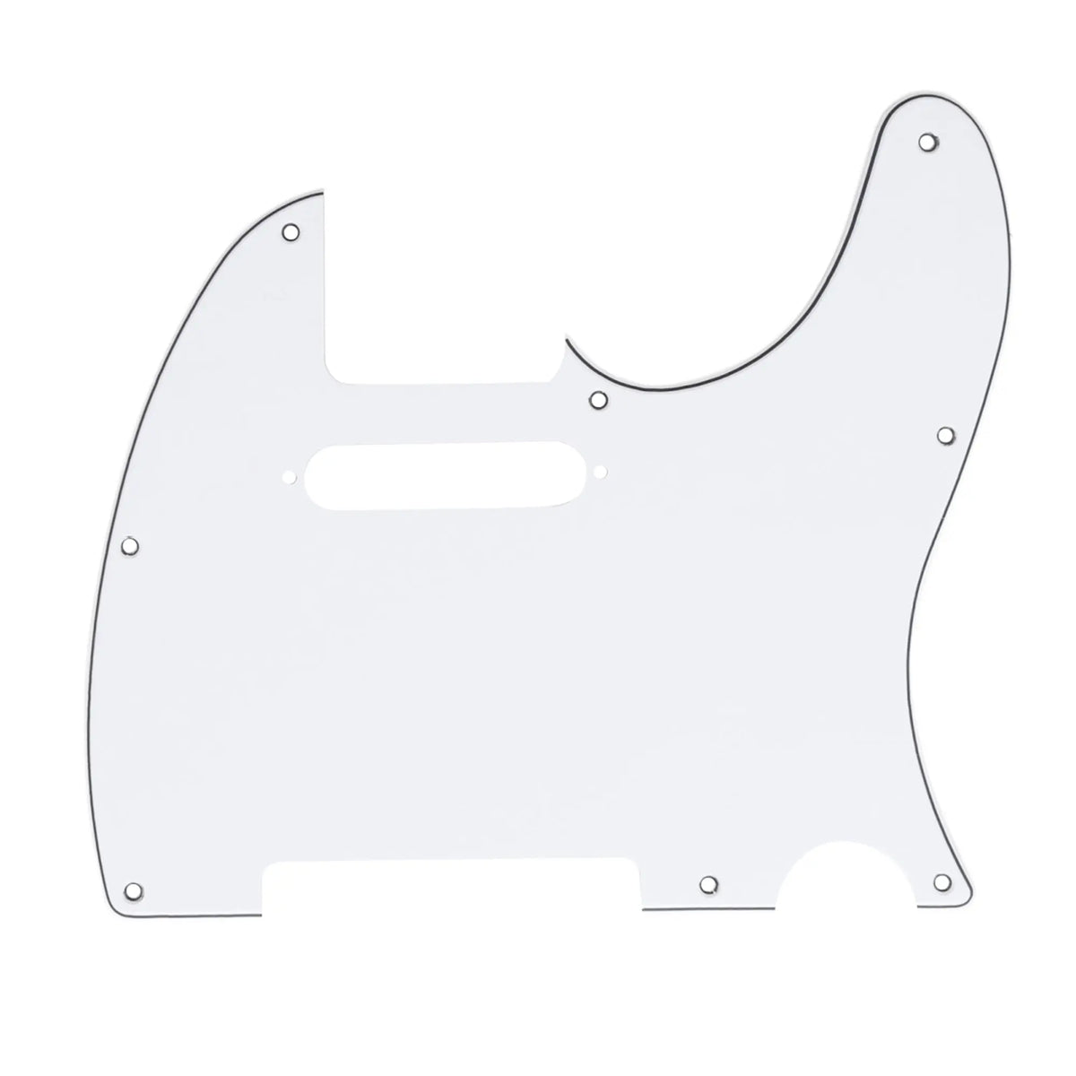 Musiclily Pro 8 Hole Tele Guitar Pickguard for USA/Mexican Made Fender Standard Telecaster Modern Style, 1/3/4 Ply 3ply White