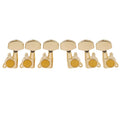 Musiclily Pro R15J-02 3R3L 15:1 Ratio Full Sealed Machine Heads Tuners Tuning Pegs Keys with Big Hex Button 45 Degree Screw for Acoustic Electric Guitar Gold