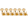 Musiclily Pro R15J-03 6 in Line Guitar Sealed Tuners Tuning Keys Pegs Machine Heads Set for Fender Strat Tele Style Guitar 6R Gold