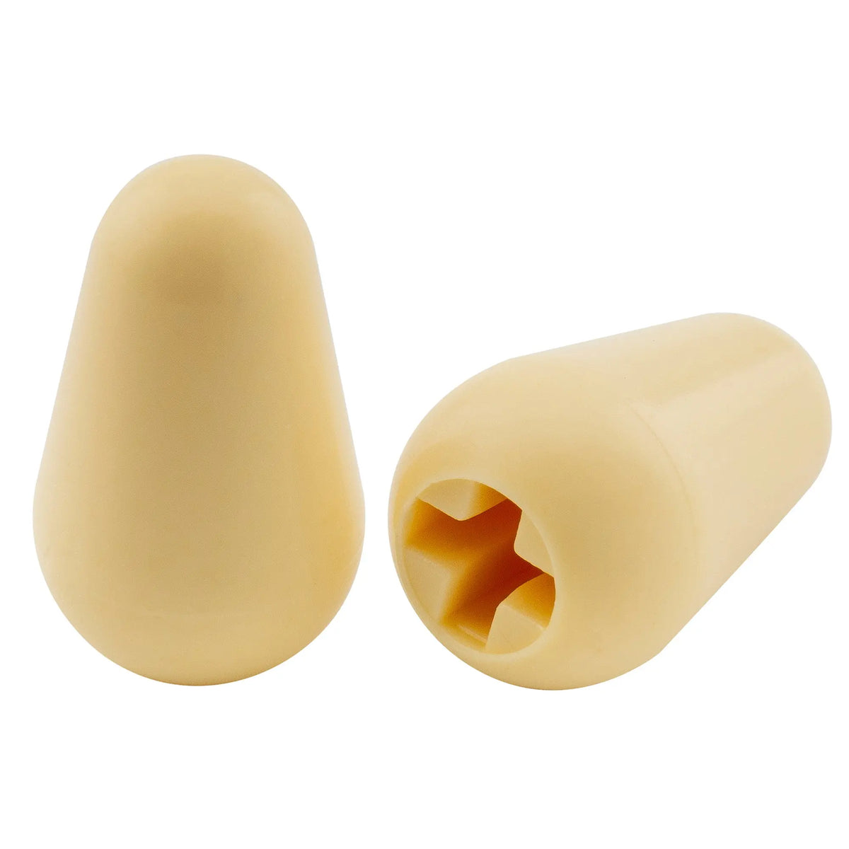 Musiclily Pro 5-Way Guitar Switch Tips for Fender Strat Tele Style guitars, set of 2 in cream color.