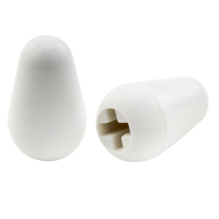 Musiclily Pro 1/4 inch guitar 5-way lever switch tips for Fender Strat Tele style guitars, set of 2 white switch tips.