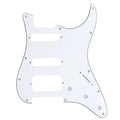Musiclily Pro 11-Hole Round Corner HSS Guitar Strat Pickguard for USA/Mexican Strat 2-screw Humbucking Open Pickup 3ply White