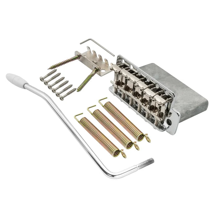 Musiclily Pro BV001 Vintage-style Guitar 56.5mm(2-7/32 inch) Steel Saddles Tremolo Bridge for Vintage Fender American Strat Style Electric Guitar Chrome