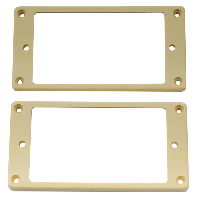 Musiclily Pro Plastic Flat Bottom Humbucker Pickup Mounting Rings Set for Electric Guitar Cream