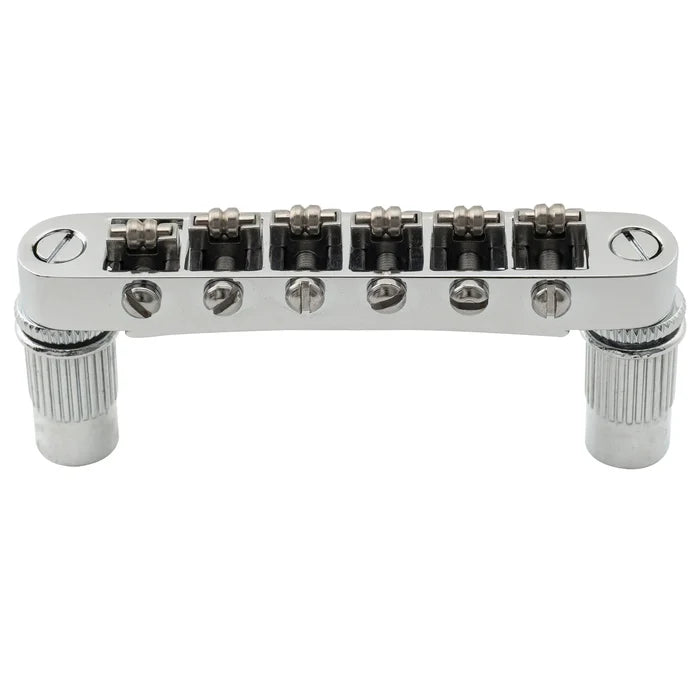 Musiclily Pro BM001 52mm(2-3/64 inch) Tune-O-Matic Guitar Bridge Roller Saddles Set for LP SG Style Electric Guitar Chrome