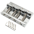 Musiclily Pro BB003 57mm (2-1/4 inch) String Spacing Heavy Duty 4-String Bass Bridge Assembly Chrome