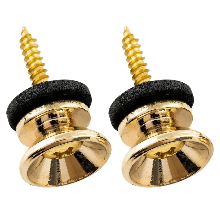 Musiclily Pro Steel Strap Button End Pins for Accoustic Electric Guitar, Set of 2 Gold