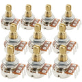 Musiclily Pro Potentiomètres Audio Taper A500K Mini Pots Axe Fendu Métrique Standard en Laiton 9,5mm pour Guitare Électrique Basse (Lot de 10)