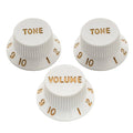 Musiclily Ultra boutons de contrôle de volume et de tonalité Strat universels pour guitare électrique de style Fender Strat ST, jeu de 2T1V, blanc