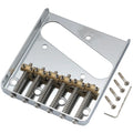 Musiclily Pro BT009 vintage-style guitar bridge with brass saddle and steel plate for Squier and Tele-style electric guitars in chrome finish.