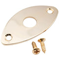 Musiclily Pro Steel Curved Oval Jack Plate for Electric Guitar Bass Gold