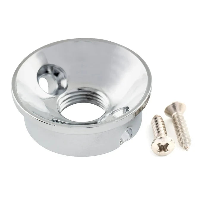 Musiclily Pro 3/8 Inch Steel Modern Style Guitar Jack Plate for USA/Mexico made Tele Style Electric Guitar Chrome