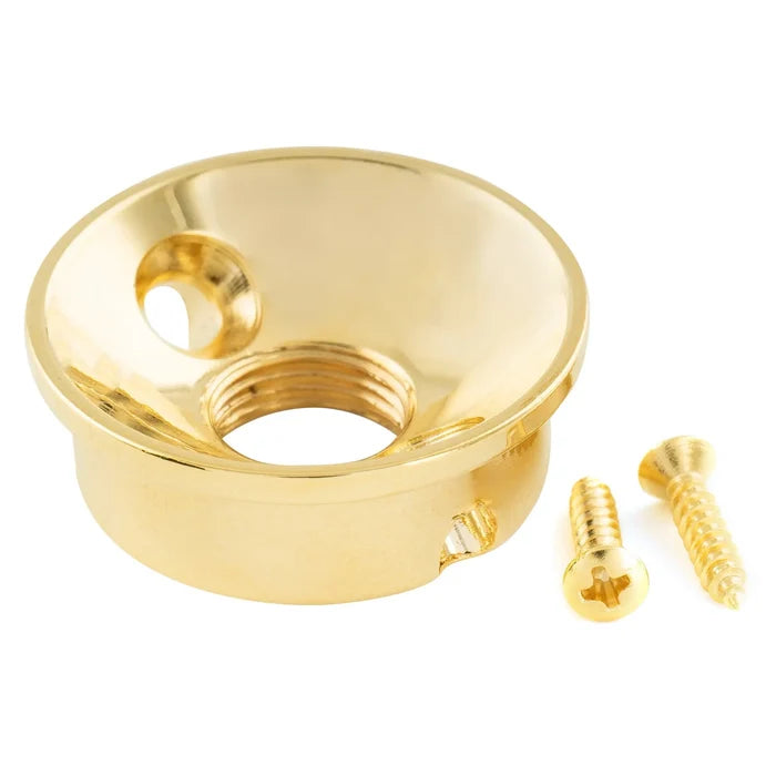 Musiclily Pro 3/8 Inch Steel Modern Style Guitar Jack Plate for USA/Mexico made Tele Style Electric Guitar Gold