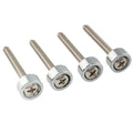 Musiclily Pro 12 mm Embouts de fixation de manche de guitare en acier, bagues et boulons de joint de manche pour guitare électrique basse, lot de 4 chromés