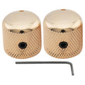 Musiclily Pro 1/4 Inch Steel Dome Universal Fitting Potentiometer Control Knob with Set Screw and Indicator Dot for Electric Guitar Bass, Set of 2 Gold