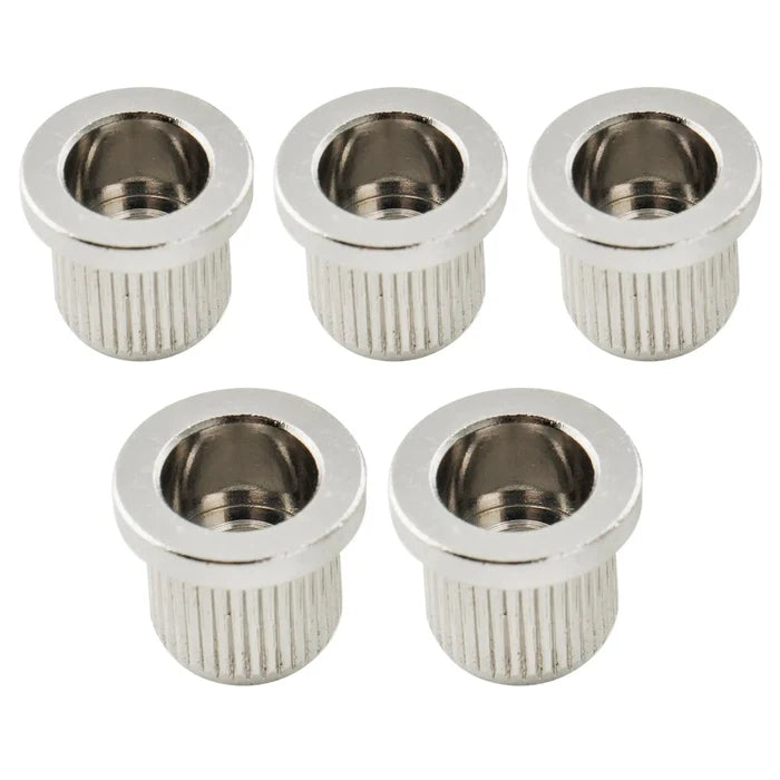 Musiclily Ultra 3/8 Inch 9.6mm Full Solid Brass G-TLB-2 Style Ferrules String Through Body Rear Mount Bushings for Electric Bass Chrome
