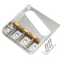 Musiclily Ultra BT015 vintage chrome Tele-style guitar bridge with solid aluminum plate and brass saddle, 54mm string spacing.