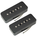 Musiclily Pro P90-MHA Alnico 5 P90 Soapbar Pastilla de Bobina Simple de Alta Salida para Mástil y Puente de Guitarra Eléctrica, Juego de Pastillas Negras