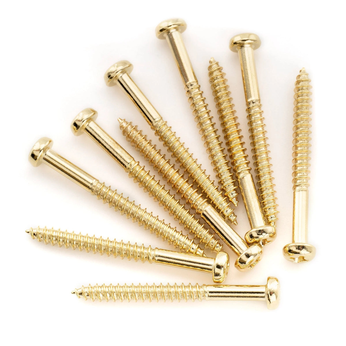 Musiclily Ultra Metric M2.5x25mm Stainless Steel Pickup Mounting Wood Screws Phillips Pan Head Half Thread for Electric Guitar Gold