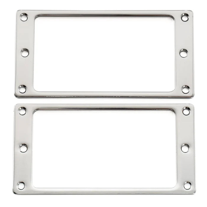 Musiclily Basic Steel Flat Bottom Humbucker Pickup Mounting Rings Set for PRS/Epi Style Electric Guitar, Chrome (Set of 2)