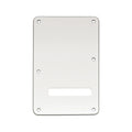 Musiclily Pro 6-hole Squier Sonic Strat SSS electric guitar backplate in white, 3-ply plastic, designed for Squier Strat models.
