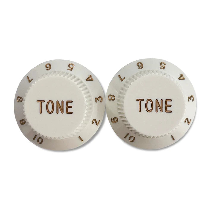 Boutons de tonalité en plastique Allparts pour Strat (2 pièces) Blanc