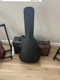 Used Alvarez hollow body electric guitar hardshell case with a sturdy exterior and plush interior padding.