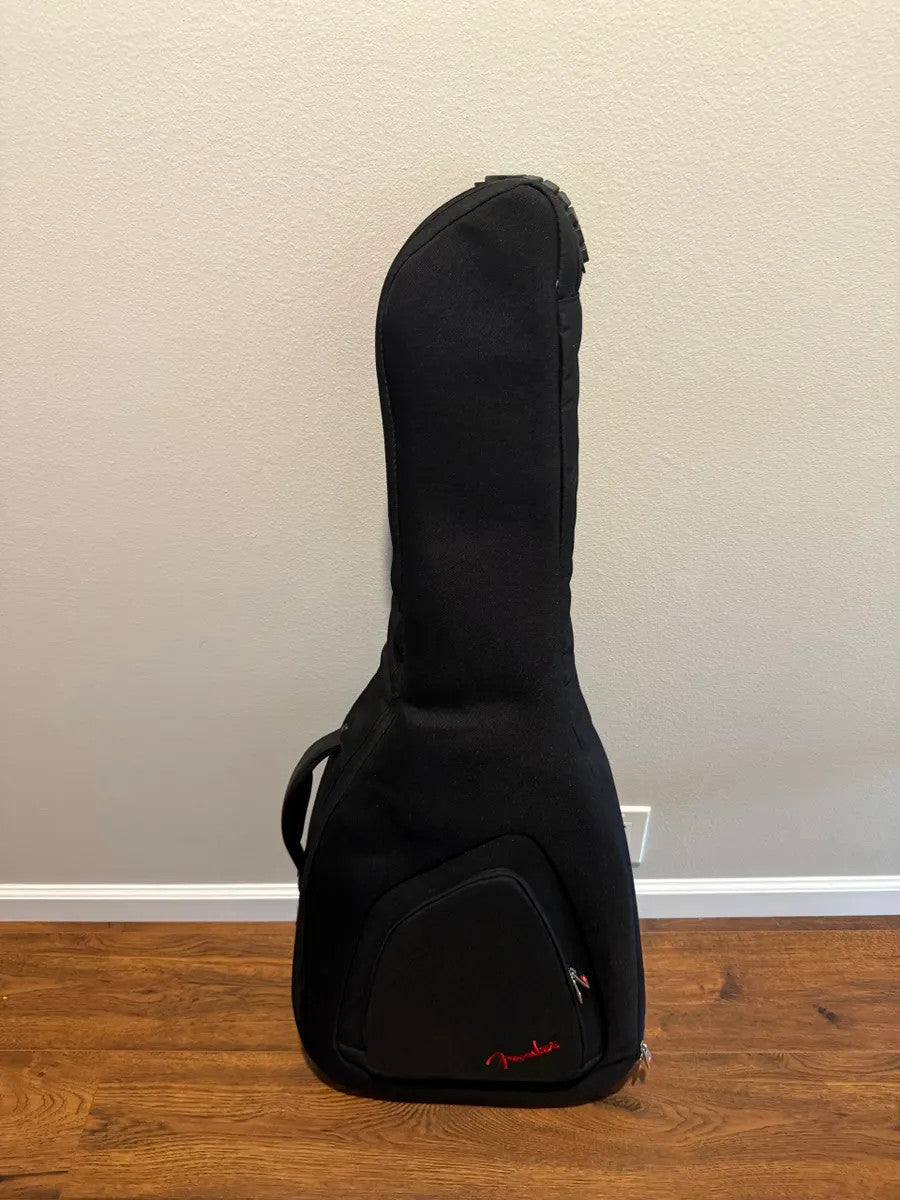 Fender Newporter Special acoustic electric guitar with case, showcasing its great condition and sleek design.