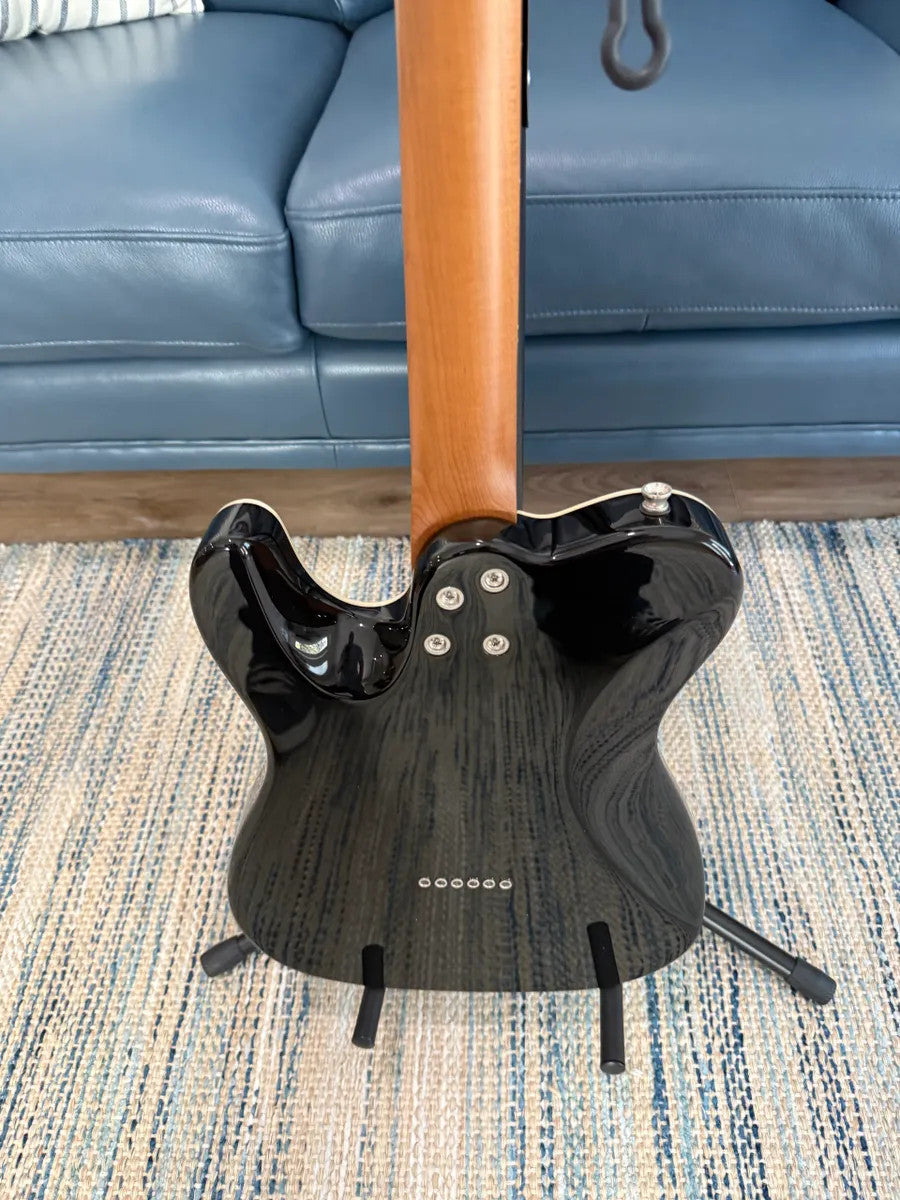Jet Guitars JT-350 BK R electric guitar in sleek black finish with distinctive body shape and chrome hardware.