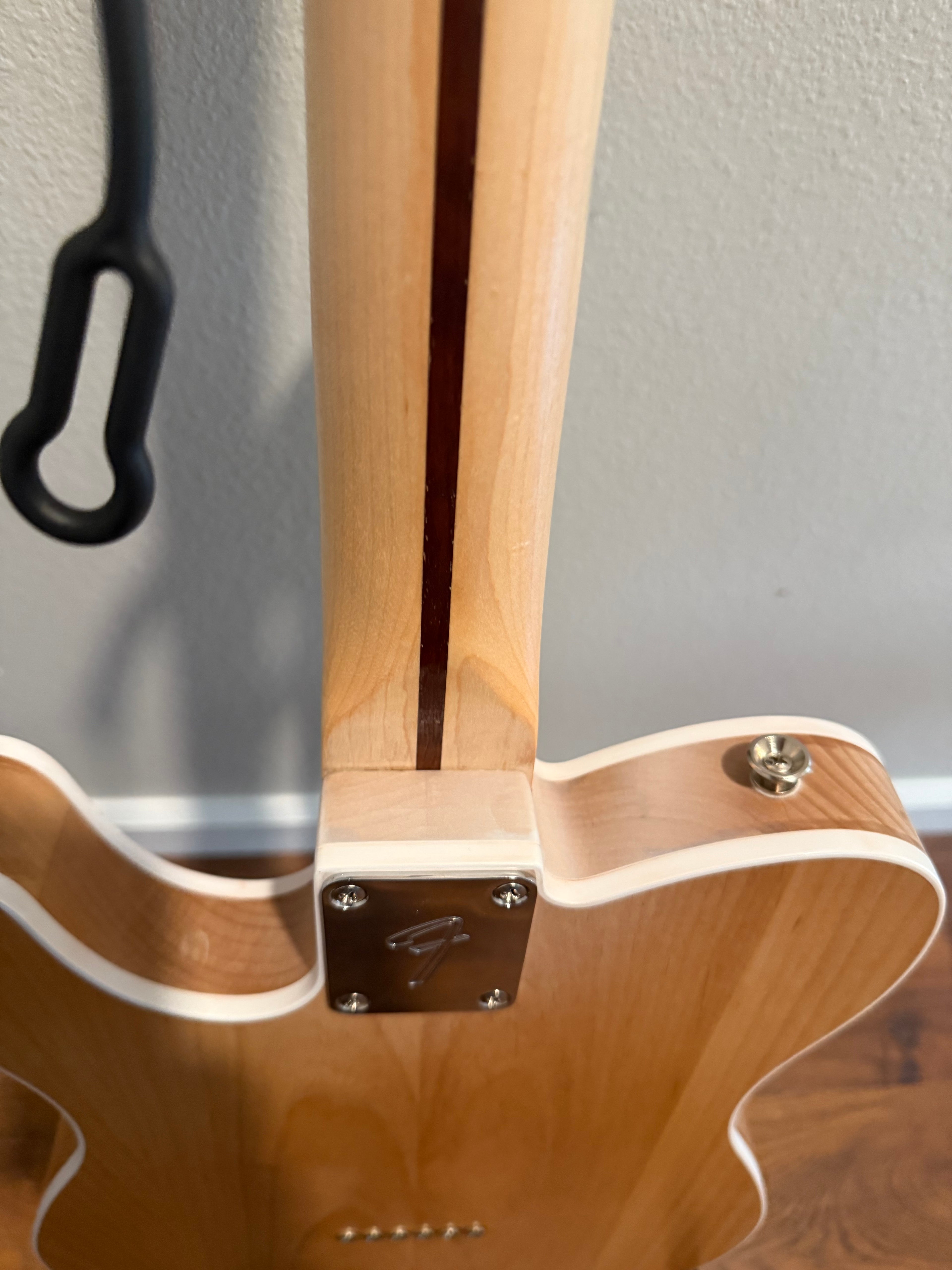 Custom Telecaster by Palm Harbor Music with a sleek design and vibrant finish, showcasing its unique features and craftsmanship.